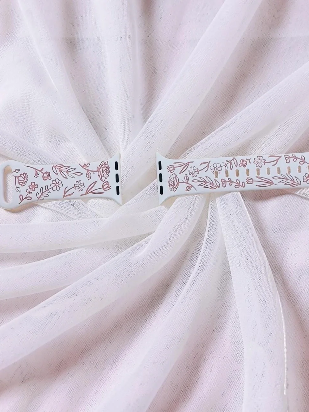 New Floral Design Apple Watch Bands  38mm 40mm 41mm in Pink White